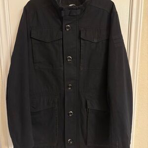 G-STAR Raw Falco Field Jacket Canvas Military Style Men's Size Large Navy